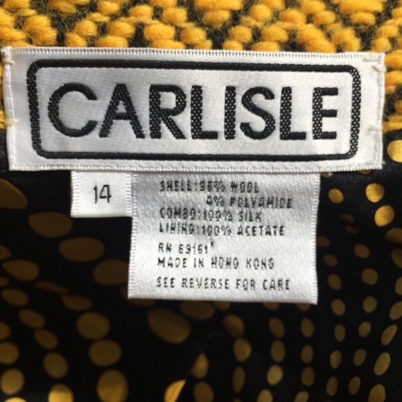CARLISLE BLACK/YELLOW WOVEN JACKET 14 - Picture 3 of 11